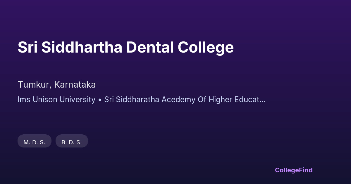 sri siddhartha dental college