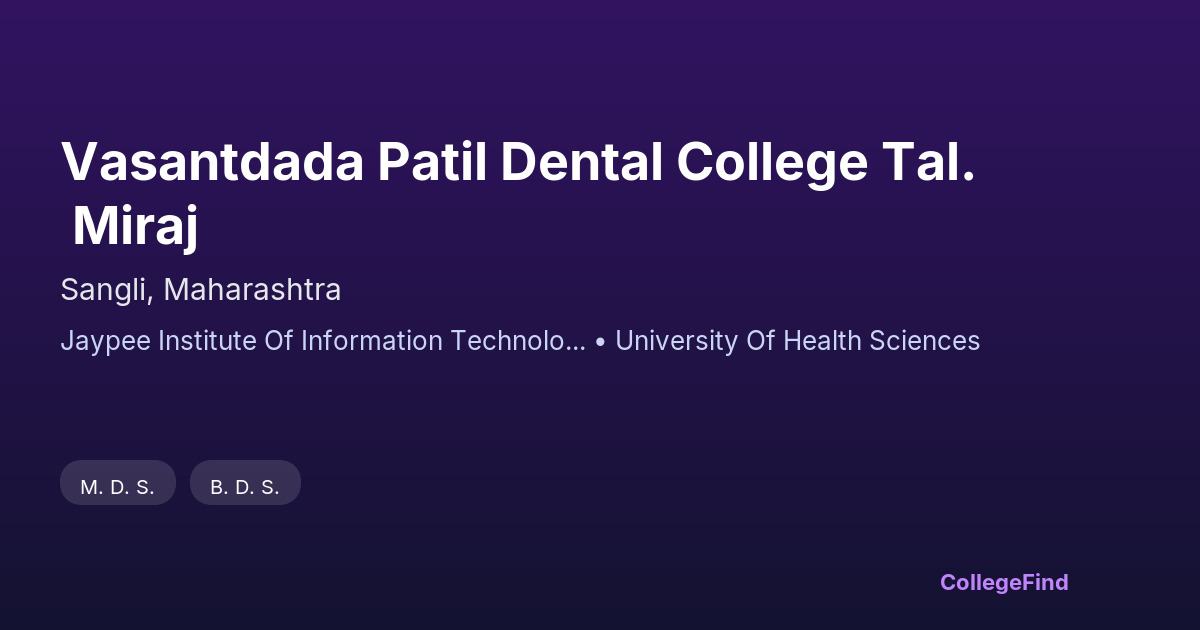 vasantdada patil dental college tal. miraj
