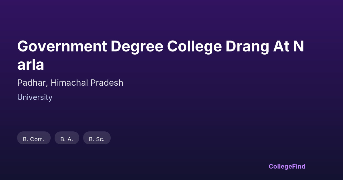 government degree college drang at narla