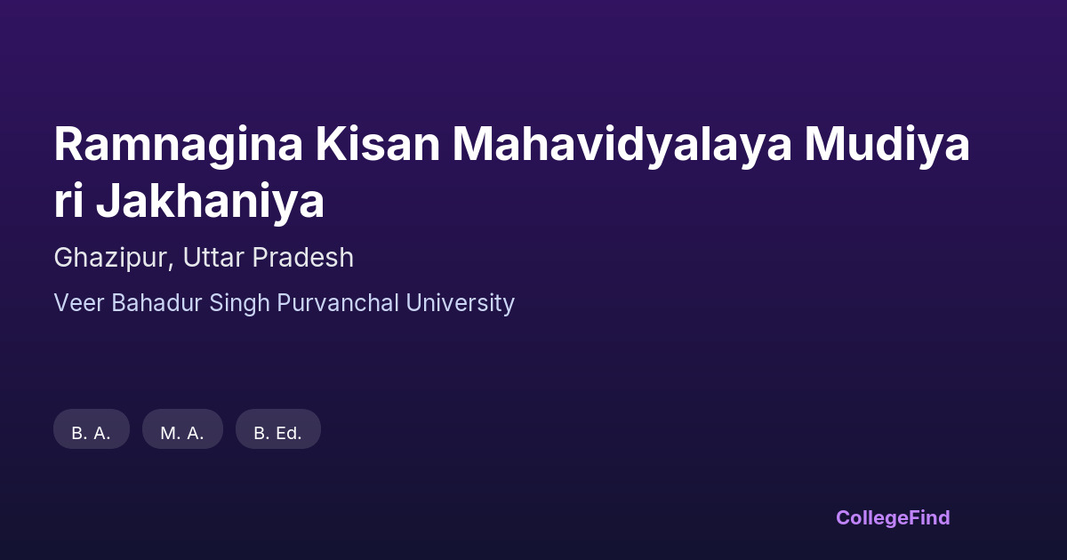 ramnagina kisan mahavidyalaya mudiyari jakhaniya
