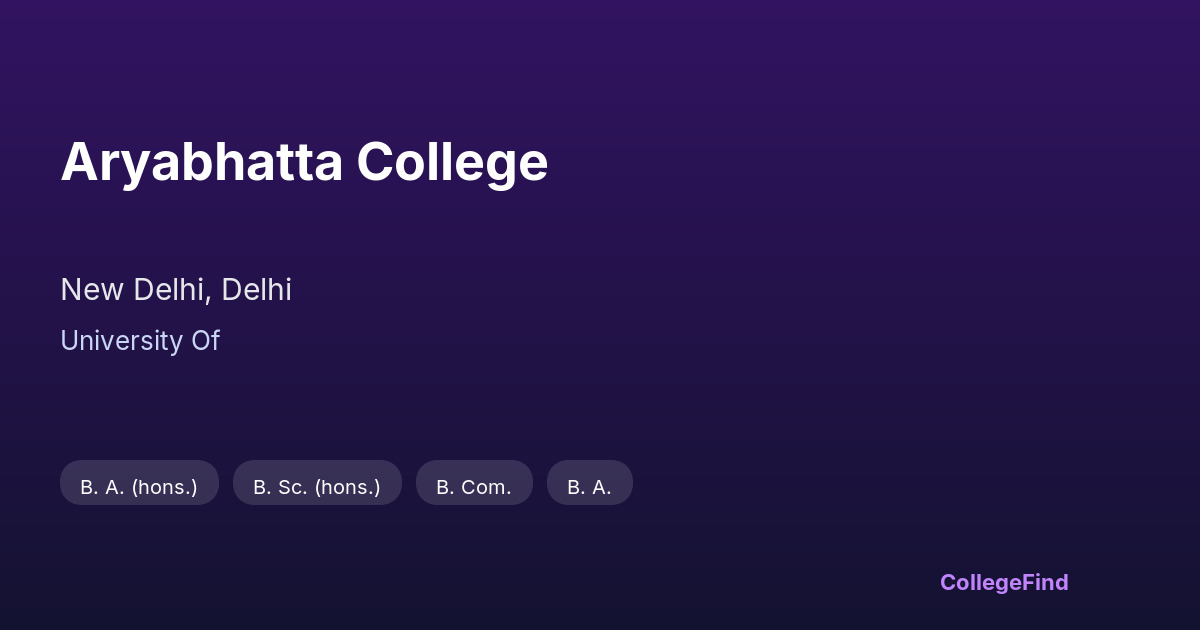 aryabhatta college