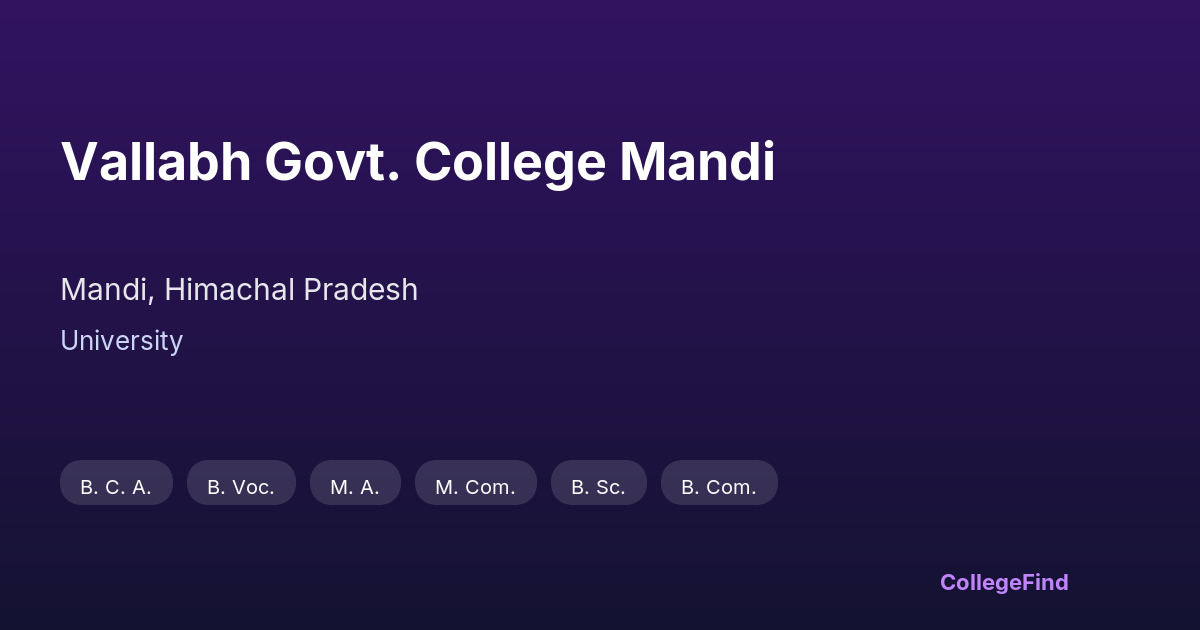 vallabh govt. college mandi