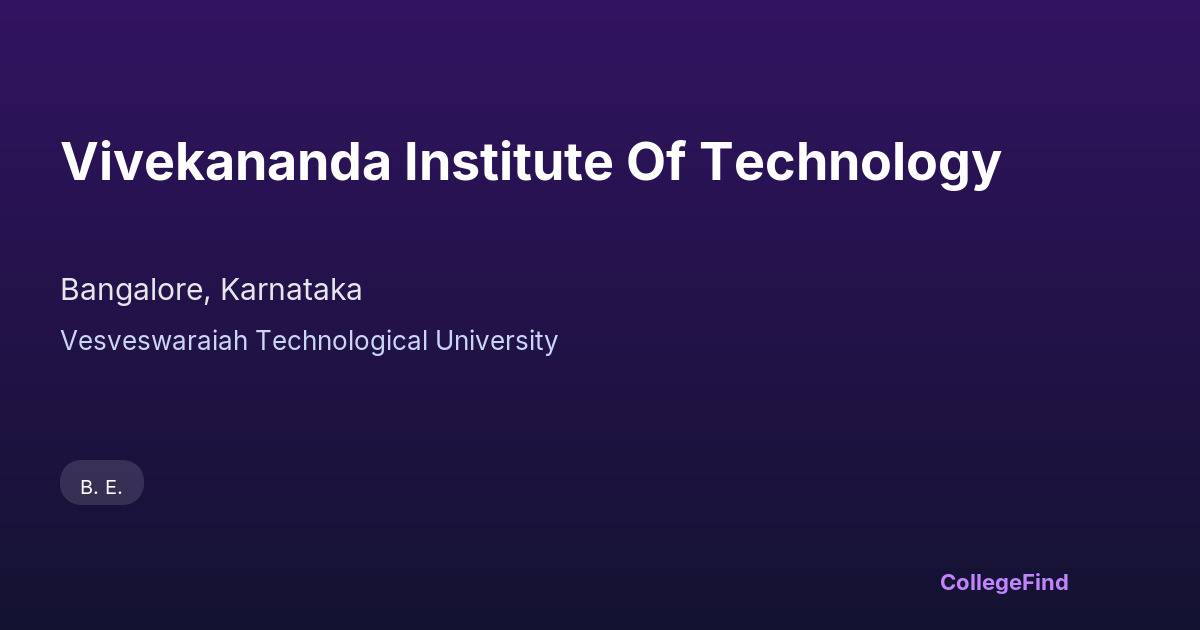 vivekananda institute of technology