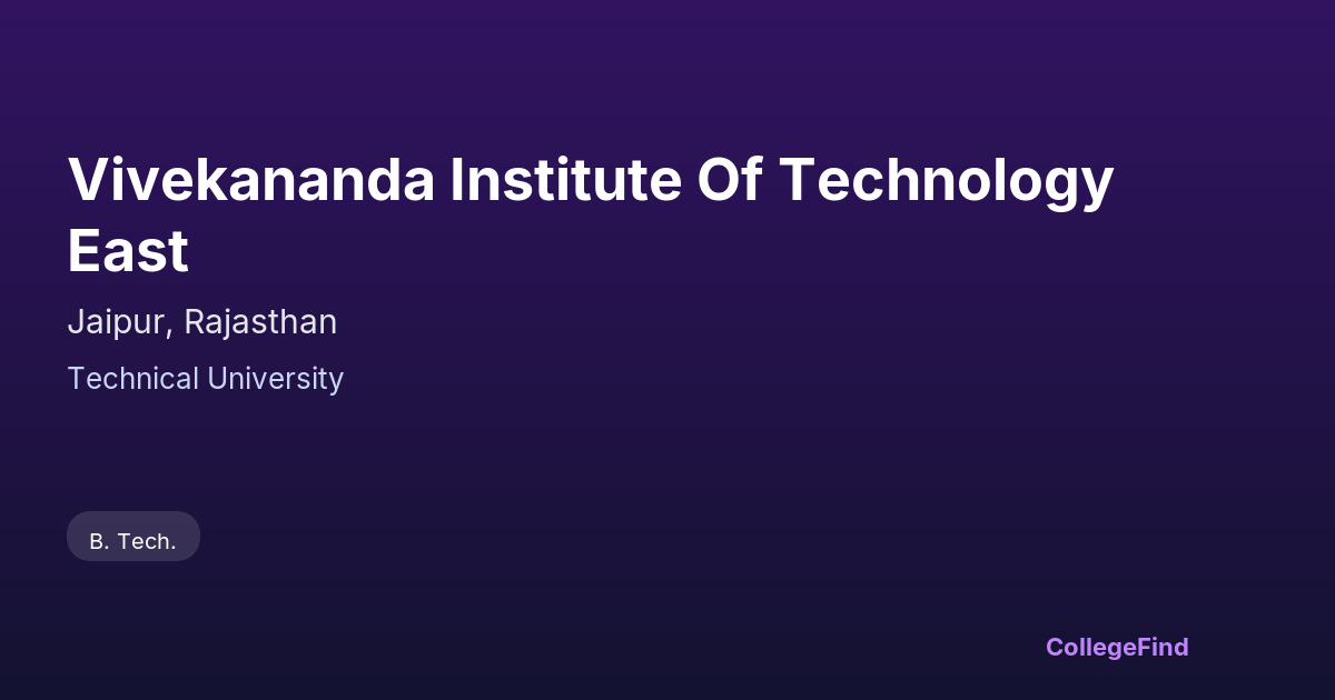 vivekananda institute of technology east