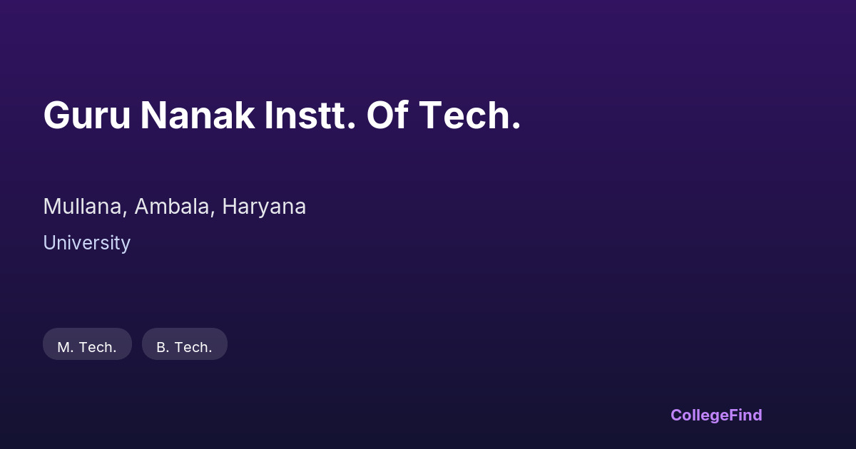 guru nanak instt. of tech.