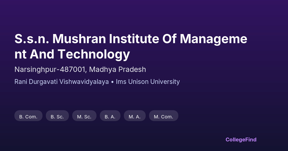 s.s.n. mushran institute of management and technology