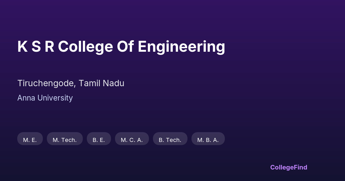 k s r college of engineering