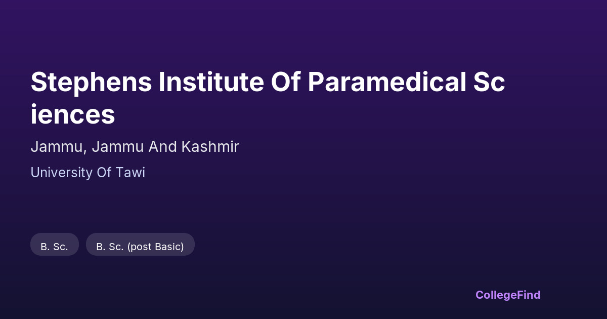 stephens institute of paramedical sciences