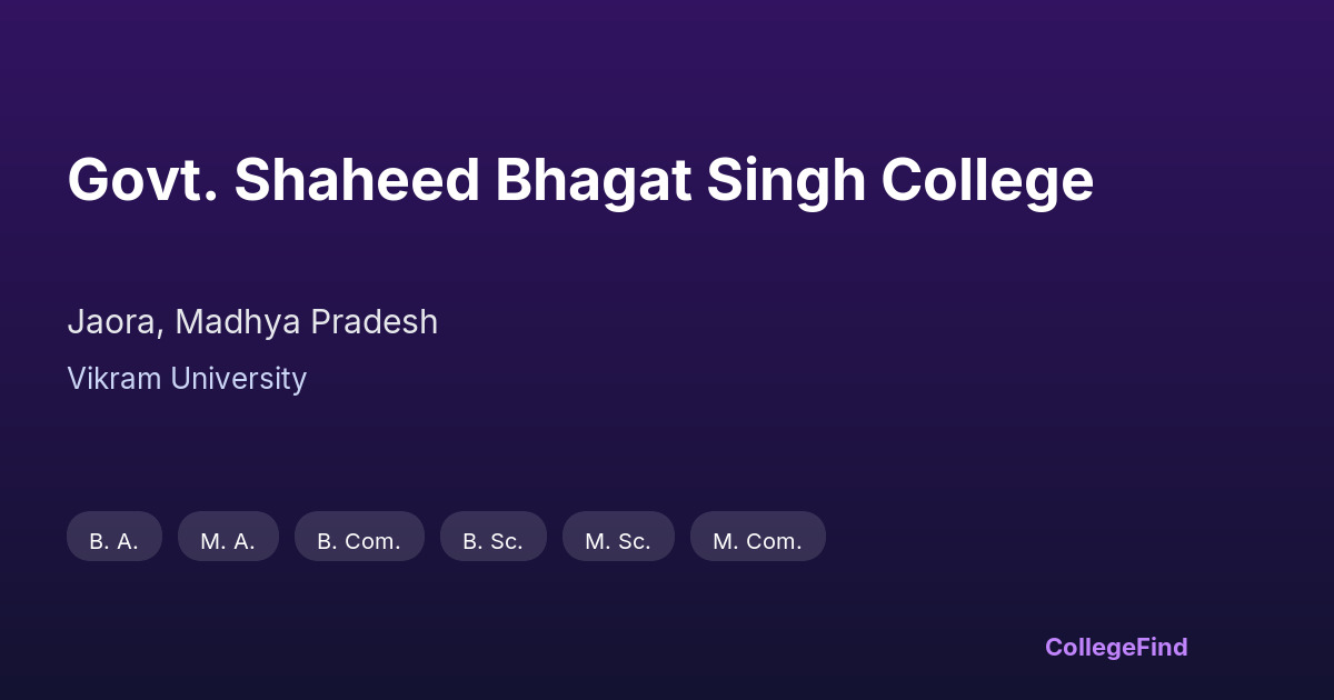 govt. shaheed bhagat singh college