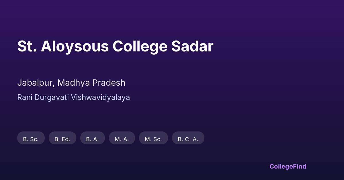 st. aloysous college sadar
