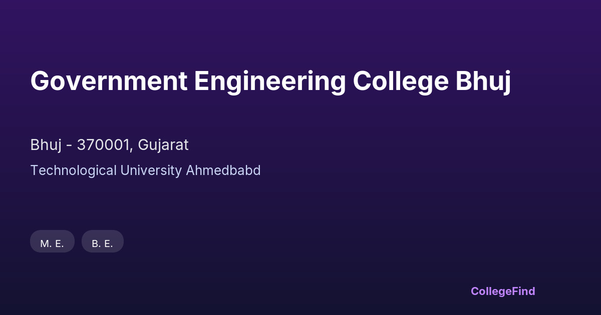 government engineering college bhuj