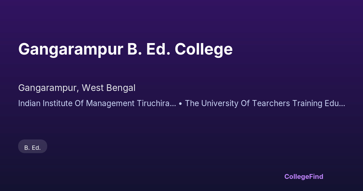 gangarampur b. ed. college