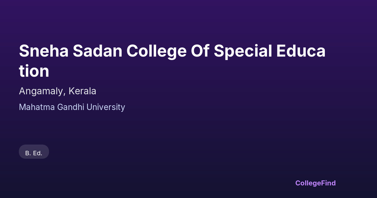 sneha sadan college of special education