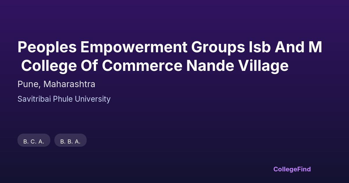 peoples empowerment groups isb and m college of commerce nande village