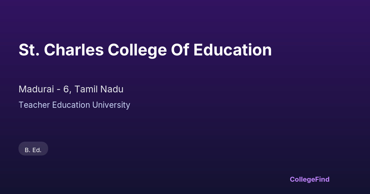 st. charles college of education
