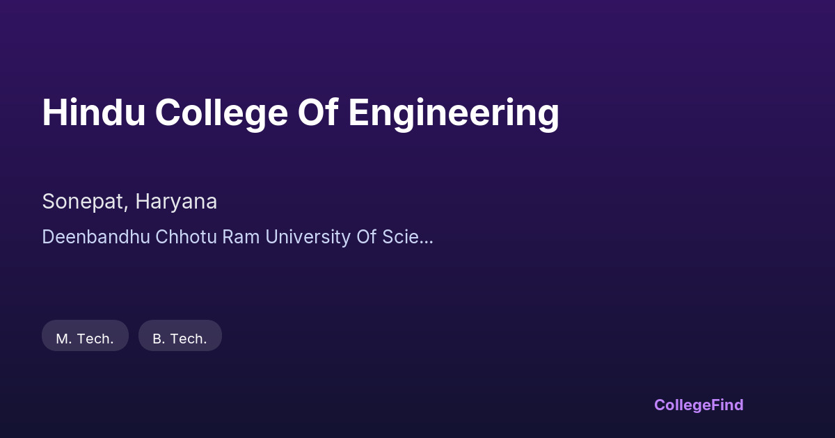hindu college of engineering