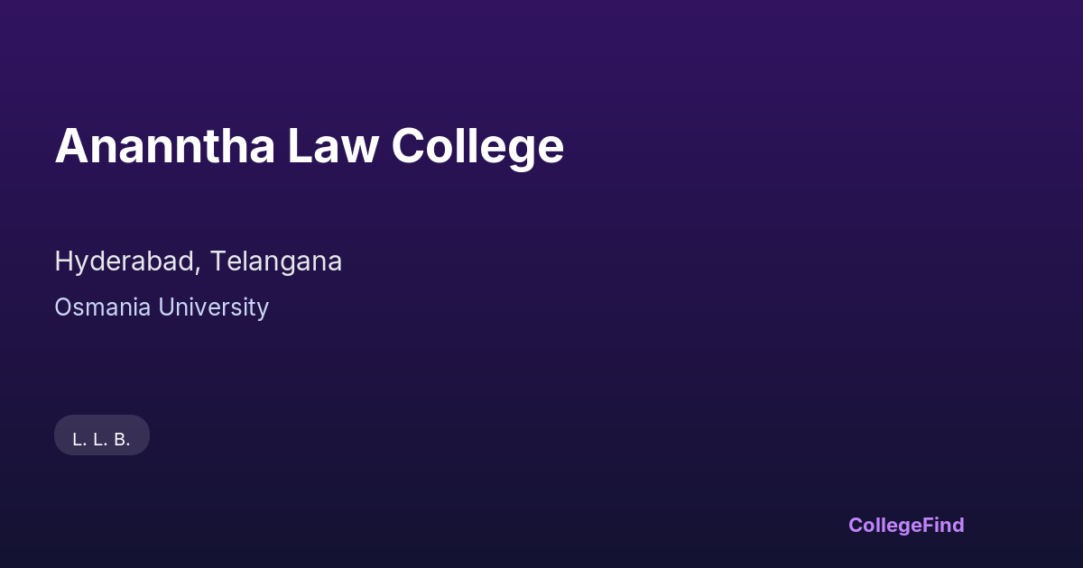 ananntha law college