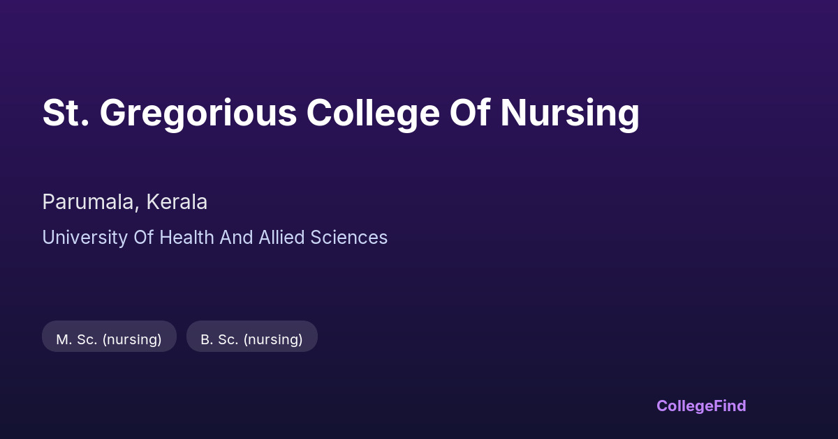 st. gregorious college of nursing