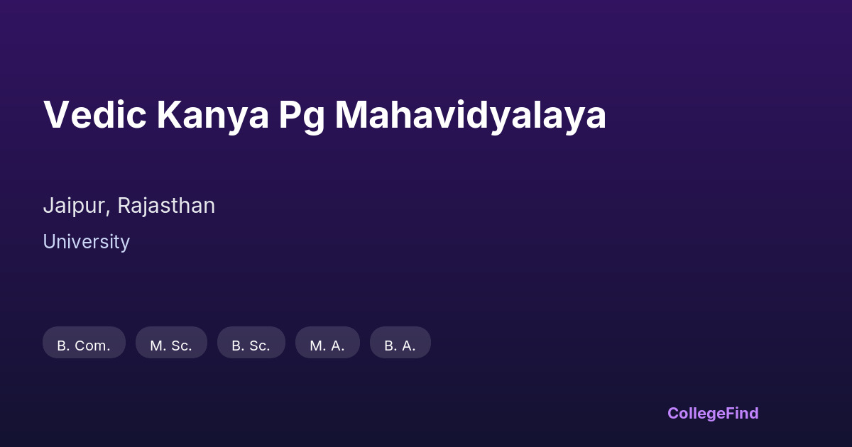 vedic kanya pg mahavidyalaya