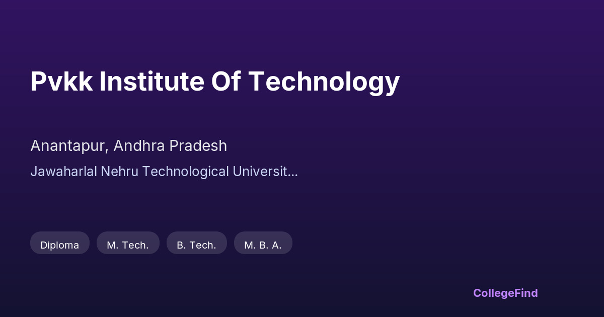 pvkk institute of technology