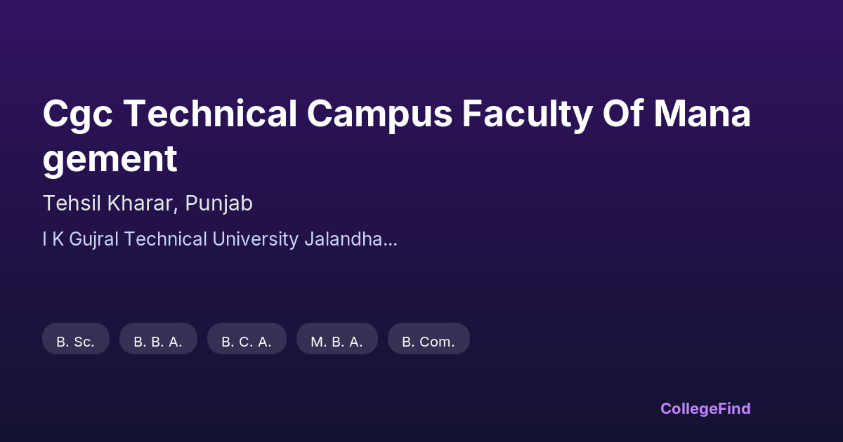 cgc technical campus faculty of management