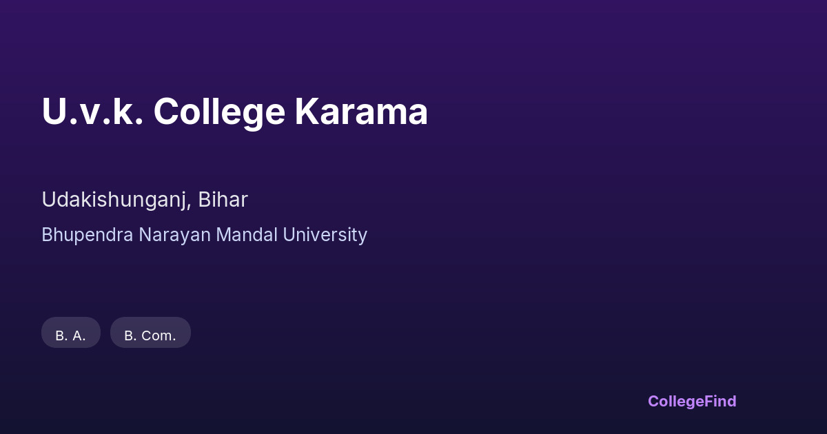 u.v.k. college karama