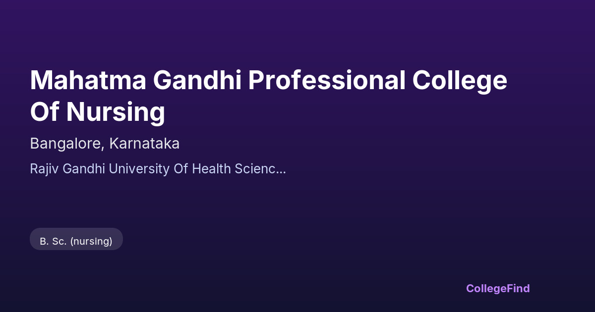 mahatma gandhi professional college of nursing