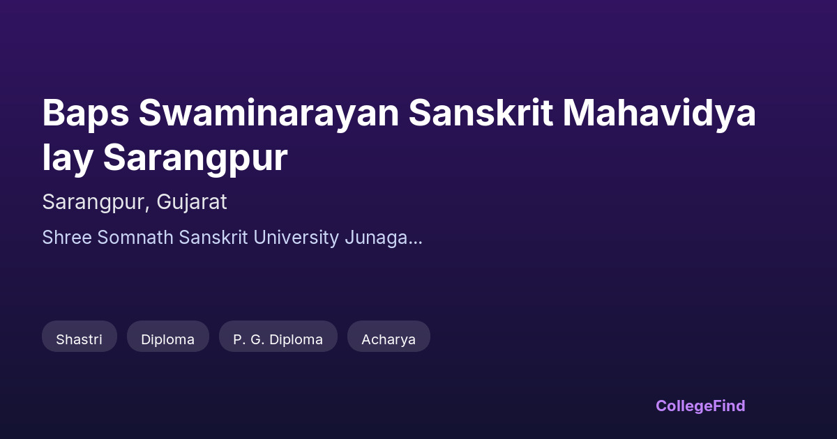 baps swaminarayan sanskrit mahavidyalay sarangpur
