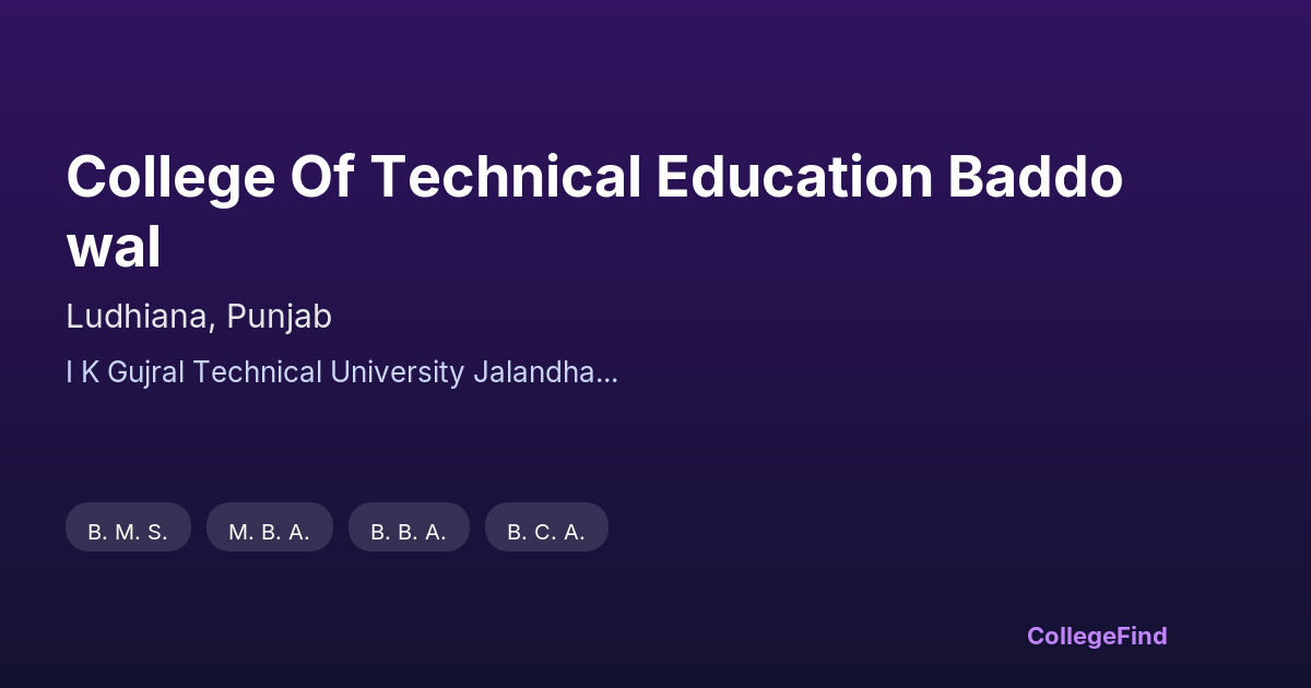 college of technical education baddowal