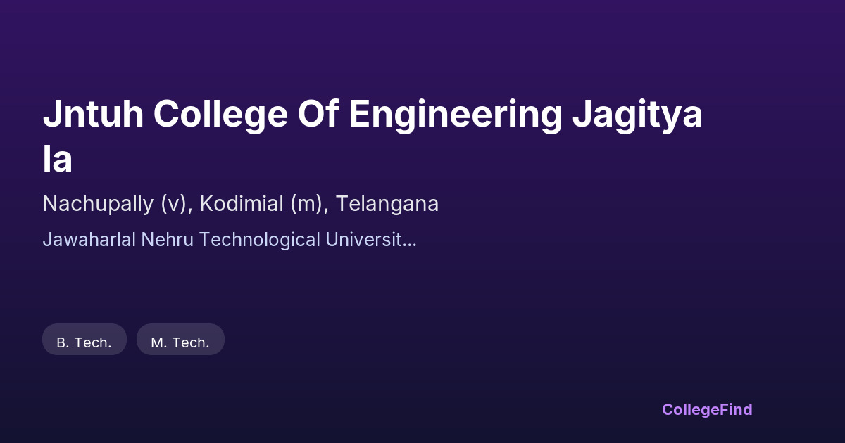 jntuh college of engineering jagityala