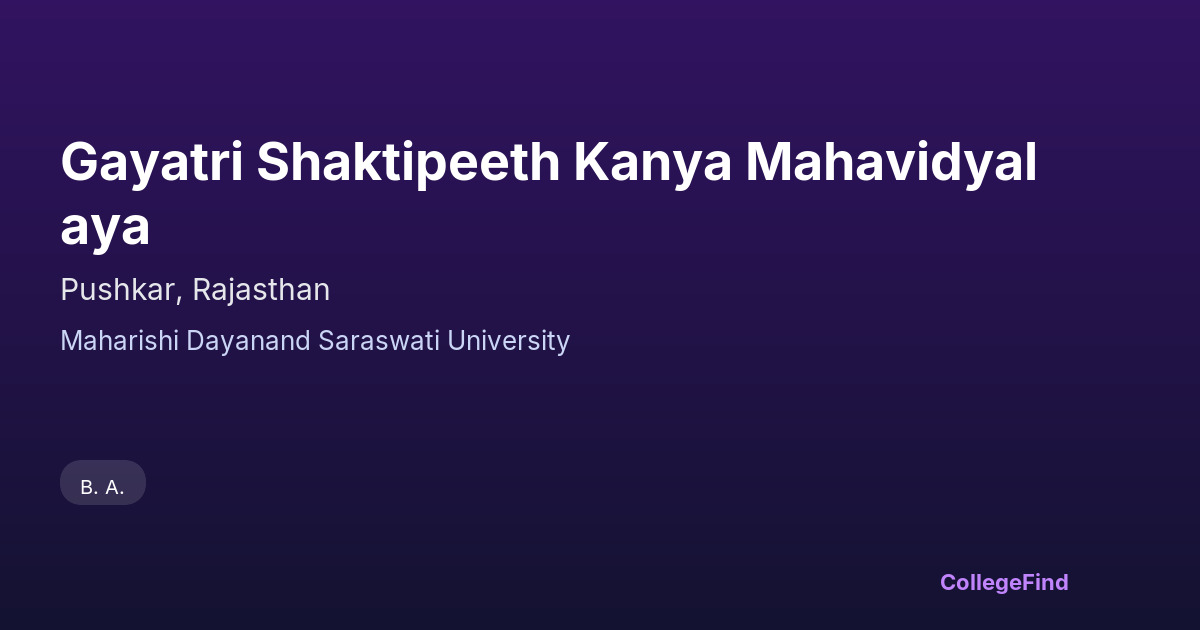 gayatri shaktipeeth kanya mahavidyalaya