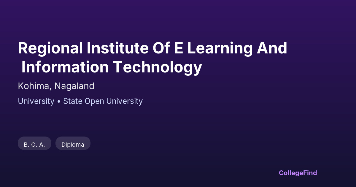 regional institute of e learning and information technology