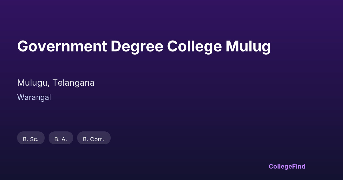 government degree college mulug
