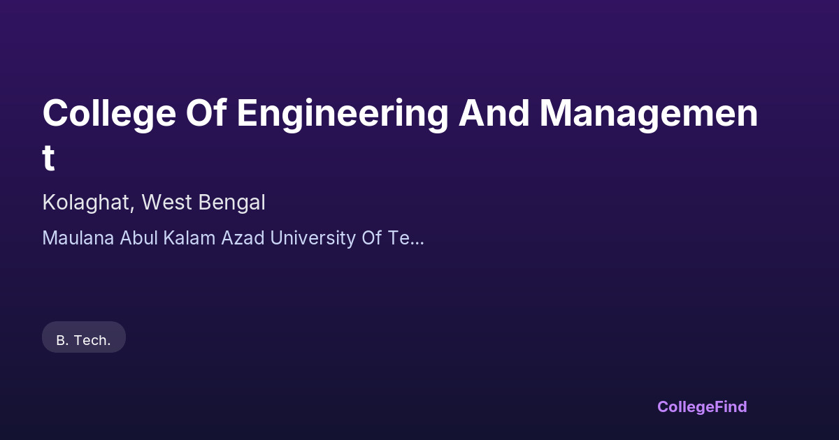 college of engineering and management