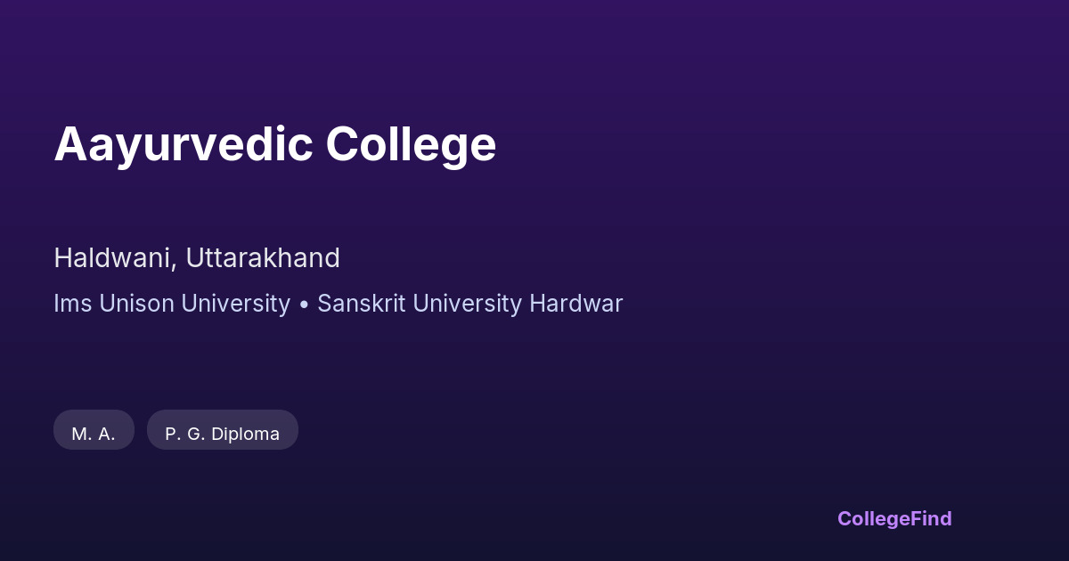 aayurvedic college