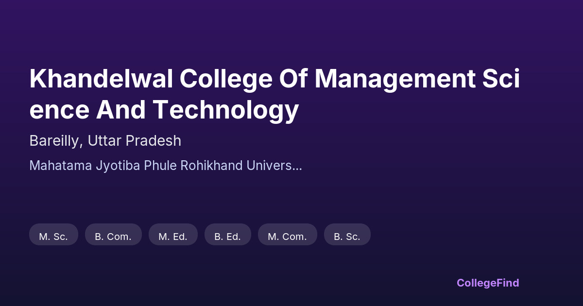 khandelwal college of management science and technology