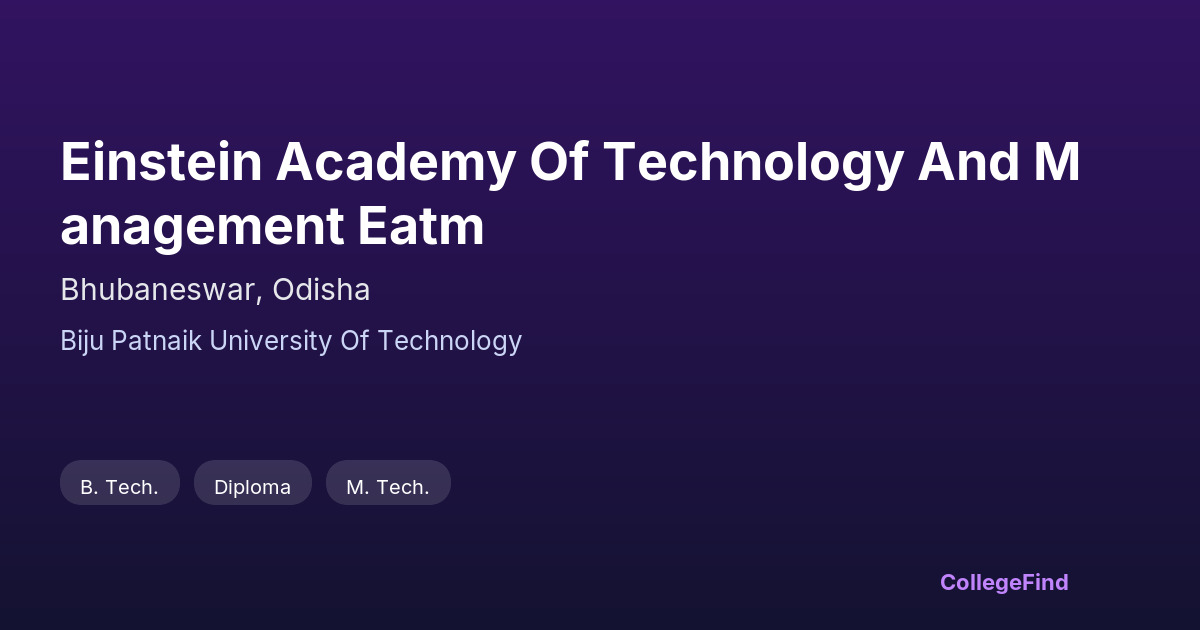 einstein academy of technology and management eatm