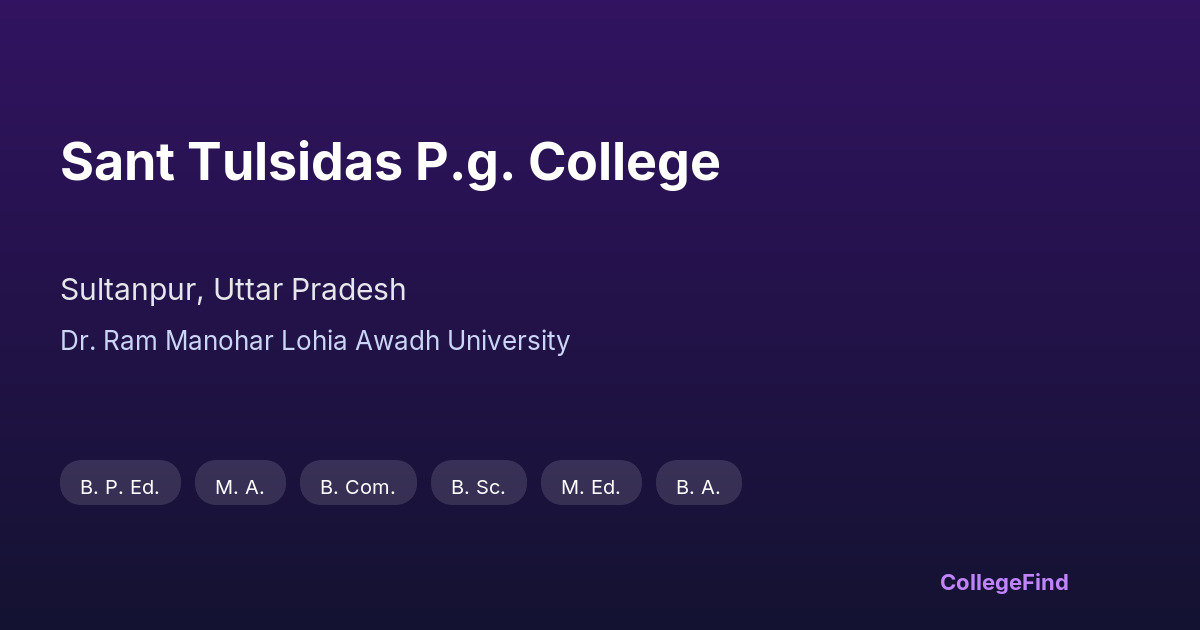 sant tulsidas p.g. college