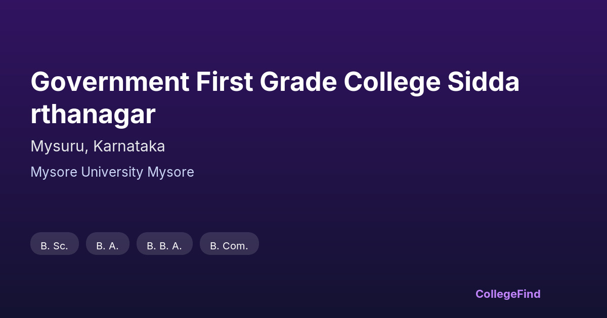 government first grade college siddarthanagar