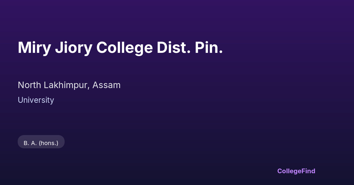miry jiory college dist. pin.