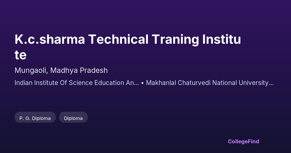k.c.sharma technical traning institute