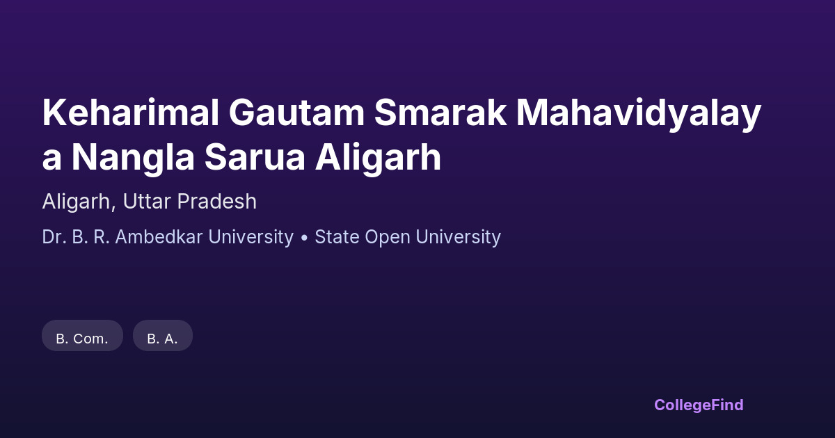keharimal gautam smarak mahavidyalaya nangla sarua aligarh