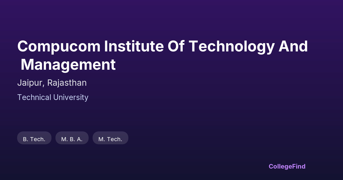 compucom institute of technology and management