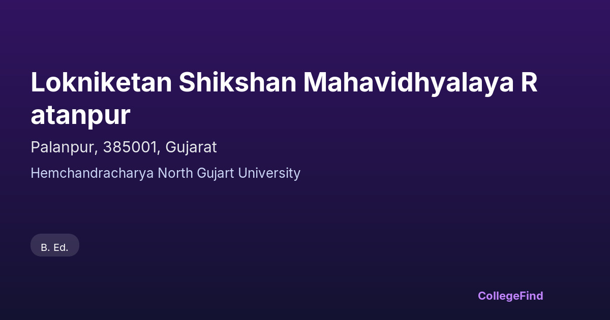 lokniketan shikshan mahavidhyalaya ratanpur