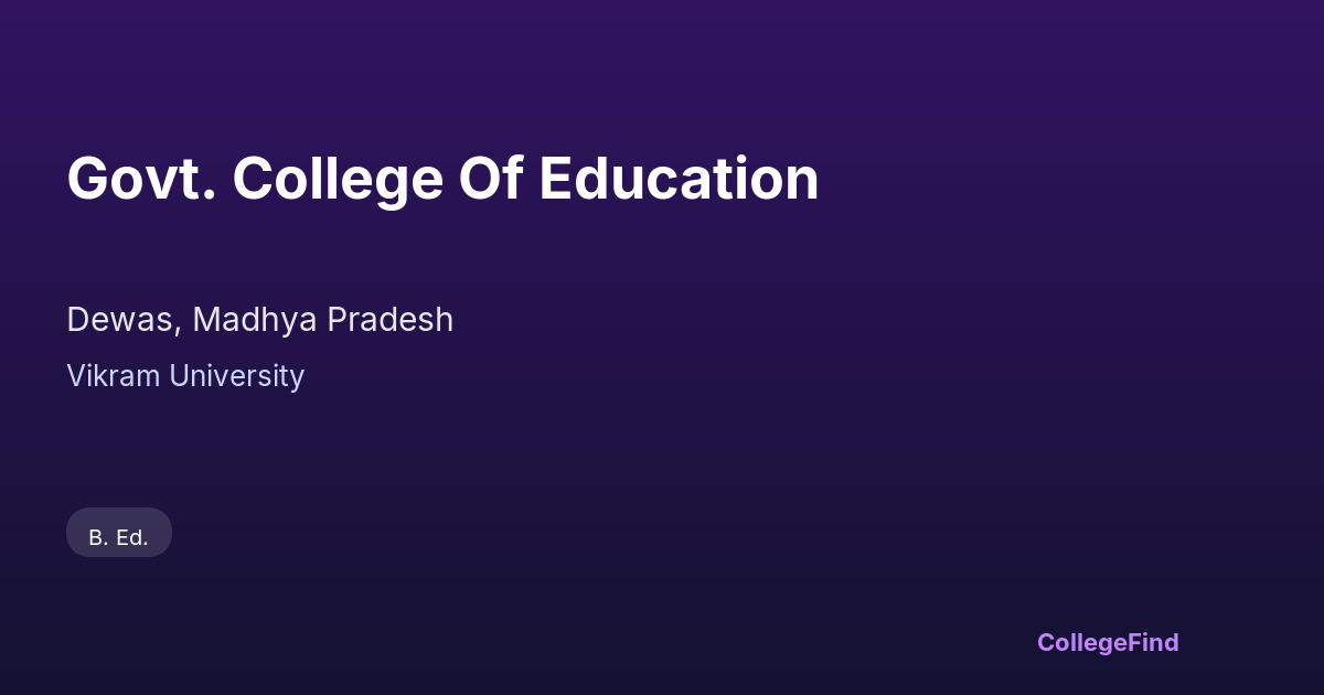 govt. college of education