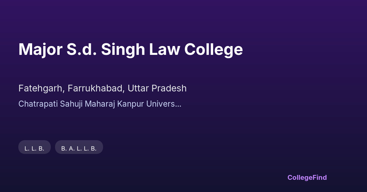major s.d. singh law college