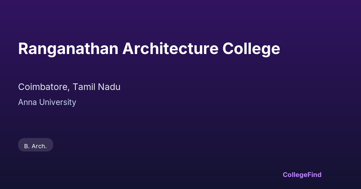 ranganathan architecture college