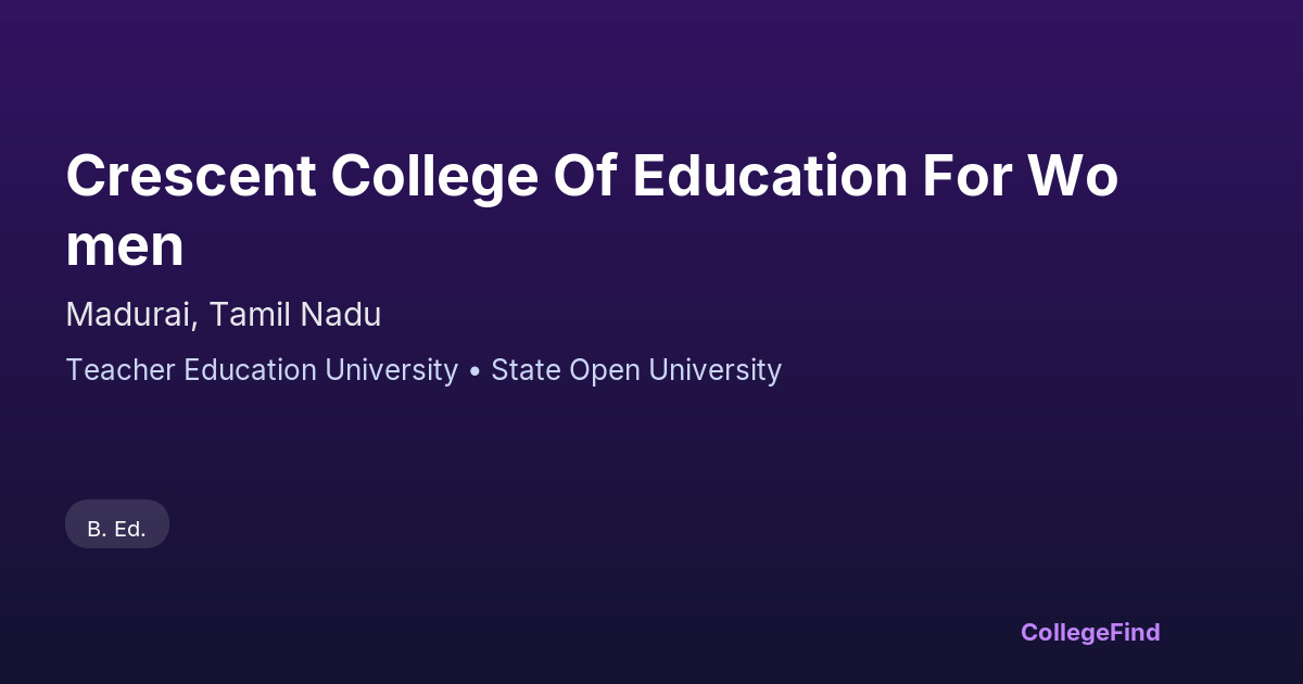 crescent college of education for women