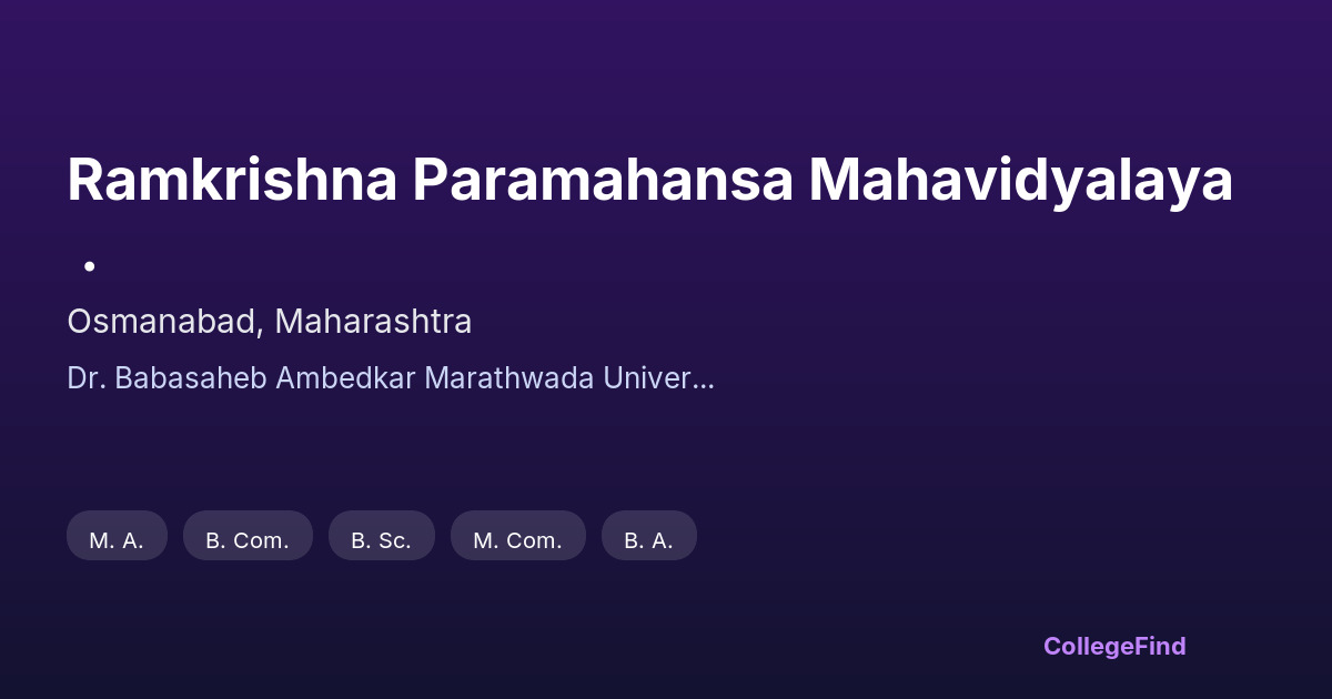 ramkrishna paramahansa mahavidyalaya .
