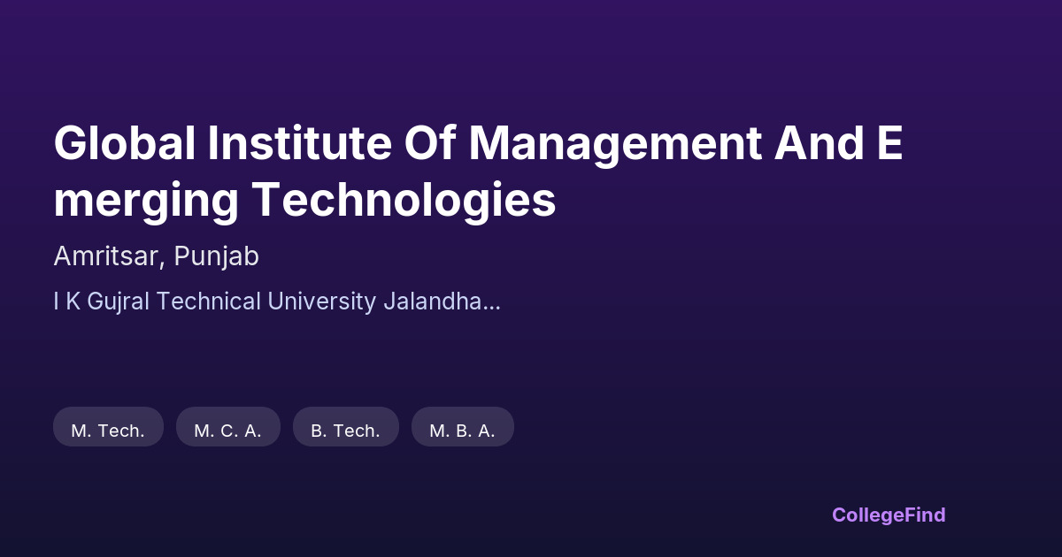 global institute of management and emerging technologies